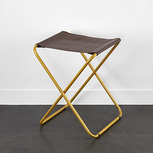 Urban Shop Leather Sling Stool, Brown