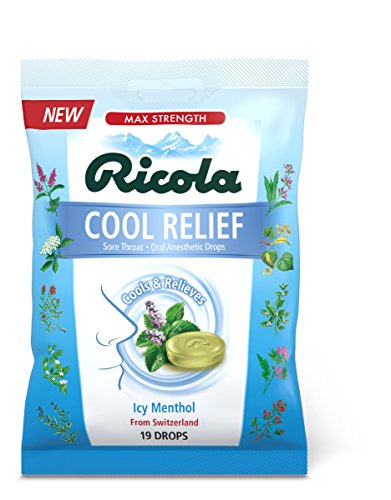 Ricola Cool Relief Cough Suppressant Drops, 19 Count (Pack of 1)