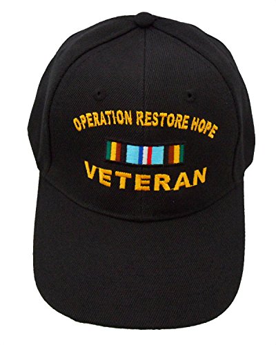 Windcatcher Operation Restore Hope (Somalia) Veteran Ribbon Baseball Cap – Black