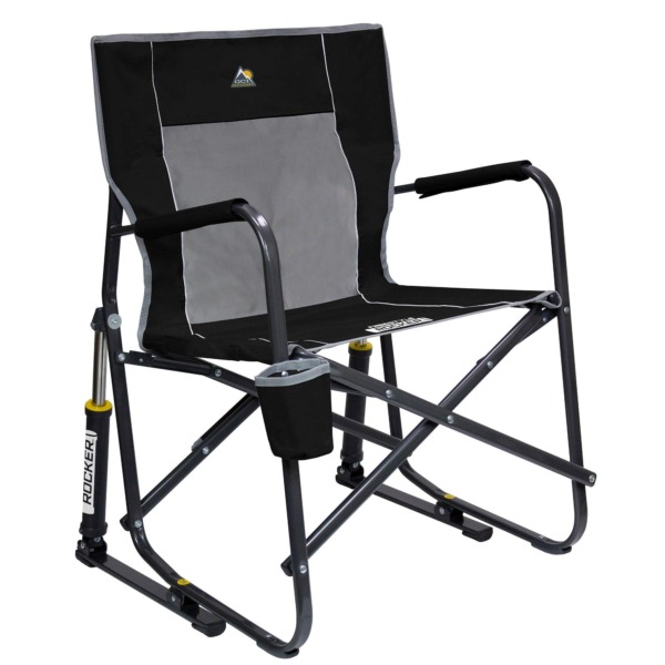 GCI Outdoor Freestyle Rocker Portable Rocking Chair & Outdoor Camping Chair, Black