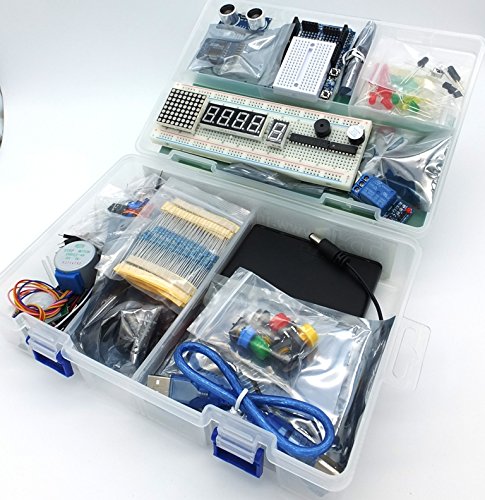 MEGA 2560 Starter Kit Ultra (100% Arduino IDE Compatible) w/ Battery Holder, Sensors, Modules, Resistor kit and Components (no Supply)