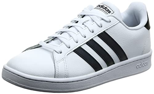 adidas men’s Grand Court Sneaker, White/Black/White, 10.5 US