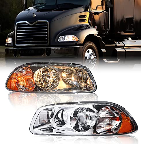 Torque Headlight PAIR Replacement for Mack Vision Granite Pinnacle CX CXU CXN GU4 GU5 GU7 GU8 CXN613 CXU613 CT713 GU813 semi Trucks [Included All Bulbs] Driver Passenger Side Set (TR049-R,TR049-L)