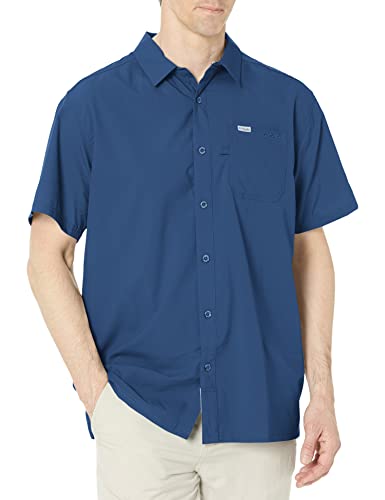 Columbia Men’s Standard Slack Tide Camp Shirt, Carbon, Large