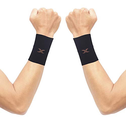 THX4COPPER Compression Wrist Sleeve – Copper Infused Wrist Support for Men &Women-Improve Circulation and Recovery(1 Pair)