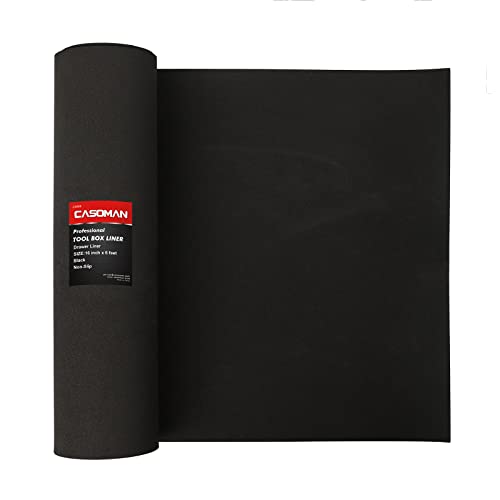 CASOMAN Professional Tool Box Liner and Drawer Liner – 16 inch (Wide) x 6 feet (Long), Non-Slip,Black