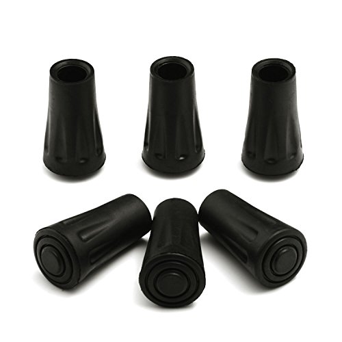 Oldhill 6-Pack Replacement Rubber Tips (Longer Caps) – Fits Most Hiking Sticks, Trekking Poles, Walking Canes