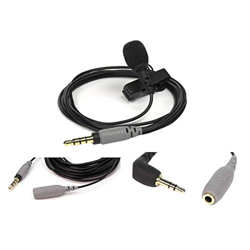 Rode SmartLav+ Lavalier Microphone for Smartphones, Bundle with 20′ TRRS Extension Cable, SC3 3.5mm TRRS to TRS Adaptor