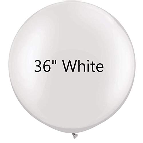 36 inch White Latex Balloons Large Round Balloon for Birthday Wedding Party Decorations,6 pcs