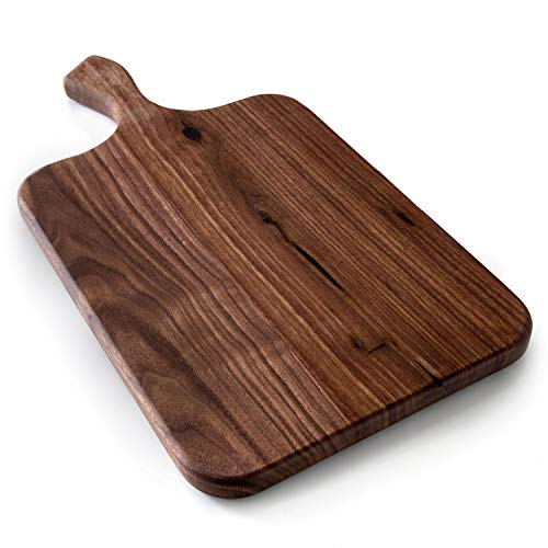 Brazos Home Dark Walnut Wood Cutting Board for Kitchen,Seasoned,Chopping Board,Wood Cheese Board,Charcuterie Platter,Ideal for Serving or Chopping Fruit,Vegetables,Cheese or Meat,16 x 8,Large