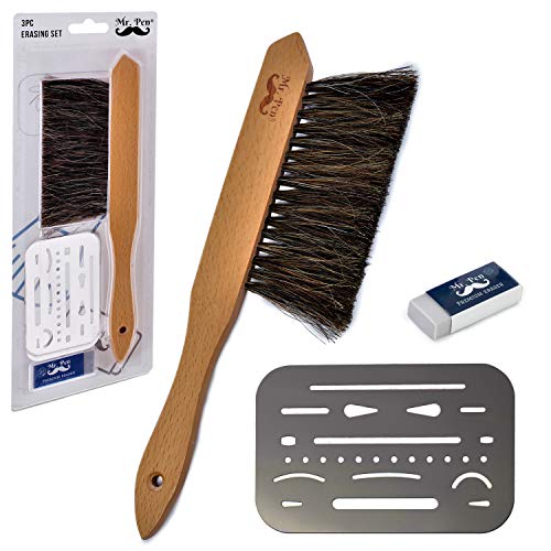 Mr. Pen Dusting Brush, Drafting Brush, Eraser Shield and Eraser
