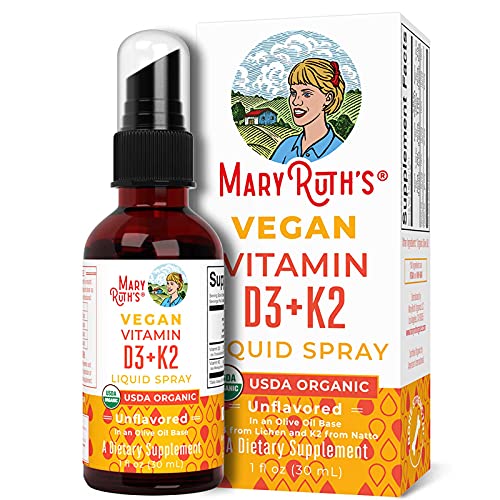 Vitamin D3 | Vitamin K2 | Vitamin D3 K2 Spray | K2 D3 Vitamin Liquid Supplement for Adults & Kids | Supplement for Calcium Absorption Strong Bones | Vegan | Non-GMO | Gluten Free | 1 Fl Oz