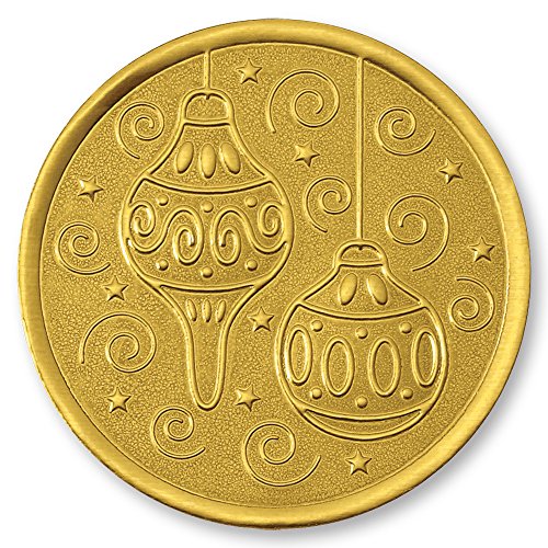 PaperDirect Christmas Ornaments Embossed Gold Foil Seals, 48 Count