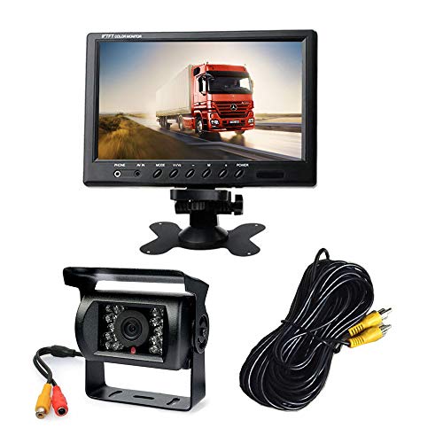 Waterproof 18 LED IR Night Vision Reversing Parking Backup Camera + 9″ LCD Monitor Car Rear View Kit for Bus Truck Monitorhome Long Vehicle