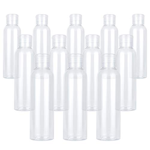 TrendBox 12 Pack Plastic Empty Bottles with Flip Cap for Shampoo, Lotions, Liquid Body Soap, Cream (4 oz / 120 ml)
