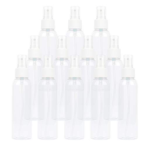 TRENDBOX 12 Pack Empty Transparent Plastic Fine Mist Spray Bottle 120 ml (4 oz)