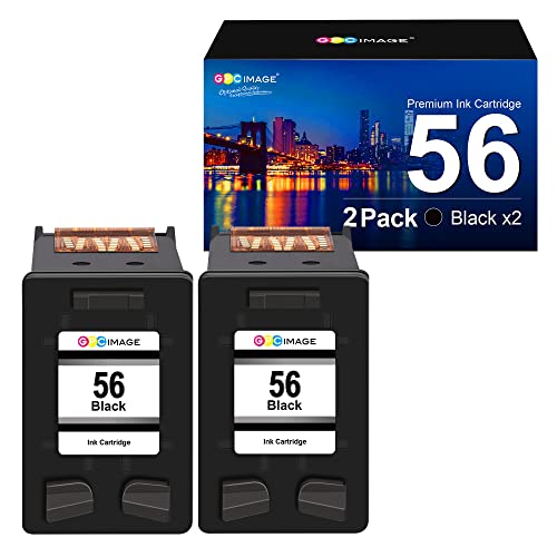 GPC Image Remanufactured Ink Cartridge Replacement for HP 56 C6656AN to use with Deskjet 5550 5650 5150 5850 Photosmart 7350 7260 7450 7150 7550 4215
