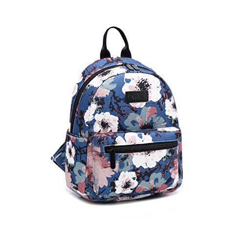 Fvstar Mini Backpack Women Girls Water-resistant Small Backpack Purse Shoulder Bag for Womens Adult Kids School Travel,Floral