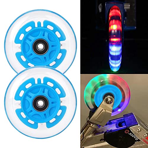 Kutrick Light Up 100mm Scooter parts- 100mm Bright Kick Scooter Replacement Pair – Smooth Bearing Installed | 100mm Scooter accssories