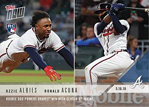 2018 Topps Now Baseball #222 Ozzie Albies/Ronald Acuna Jr. Rookie Card – Only 2,189 made!