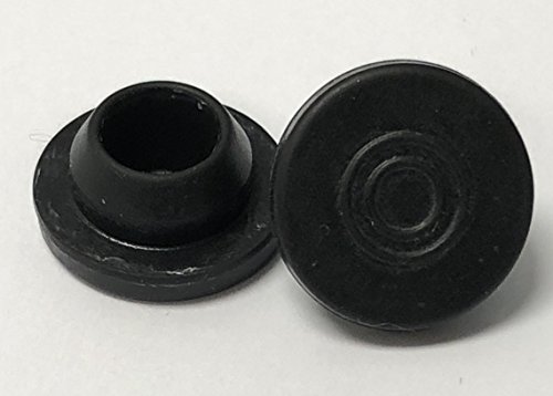20mm Butyl Rubber Stoppers Snap On Easy 100pk Black