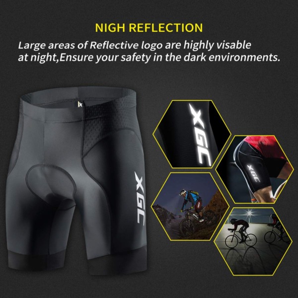 XGC Men’s Cycling Shorts/Bike Shorts and Cycling Underwear with High-Density and High-Elasticity 4D Sponge Padded