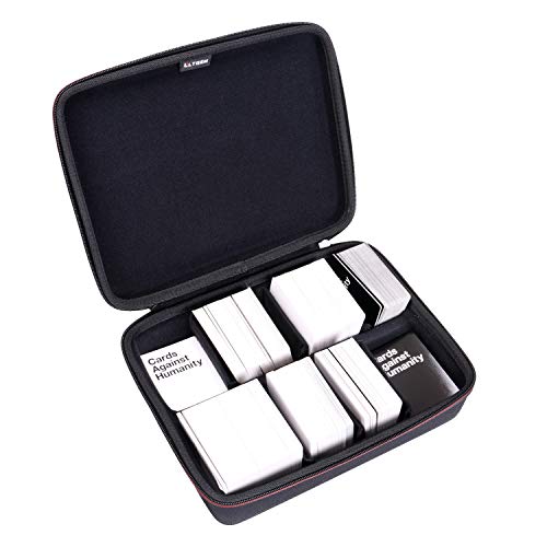 LTGEM EVA Hard Travel Game Card Case for Card Games. Fits the Main Game, All 6 Expansions Plus. Holds up to 1600 Cards with 6 Moveable Dividers (2 Row) – Black