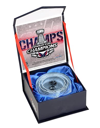 Washington Capitals 2018 Stanley Cup Champions Crystal Puck – Filled with Ice From the 2018 Stanley Cup Final – Other Game Used NHL Items
