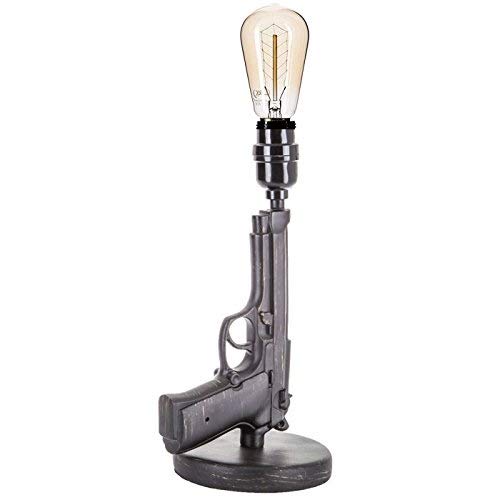 Rustic Pistol Tabletop Lamp – Country Farmhouse Man Cave Decor