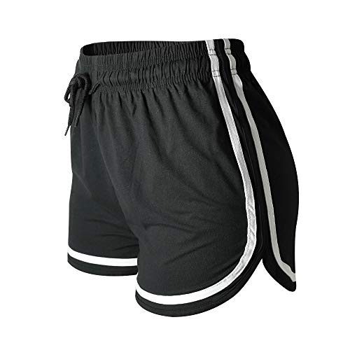 VALINNA Women’s Athletic Yoga Running Workout Shorts Lounge Short Pants (L/XL (26″ – 33″), Black)