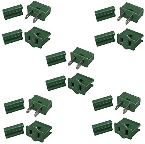 e-XCEPTIONAL Lighting Outlet Male and Female Combo Green Slip Plug, Zip Plug, Vampire Plug, Gilbert Plug, Slide Plug SPT-1 (5 Pack)