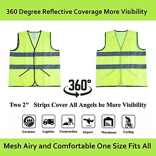 Lavori-AK Pockets Safety Vests 10 Bulk Pack – Yellow Reflective High Visibility Construction Working Vest for Man,Breathable Mesh and Neon Silver Strip | The Storepaperoomates Retail Market - Fast Affordable Shopping