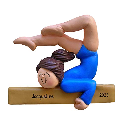 Personalized Gymnastics Ornament for Girl 2022 – Gifts for Gymnasts, Gymnastics Christmas Ornament, Gymnast Ornament, Gymnastics Gifts, Gymnast Gifts – Brunette Gymnast – Free Customization