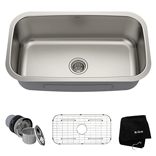 Stainless Steel 16 Gauge Undermount 31.5″ Single Bowl Kitchen Sink