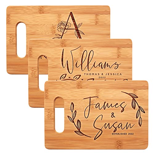 Personalized Cutting Board, 11 Designs, 5 Wood Styles Cutting Board – Wedding Gifts for Couple, Housewarming Gifts, Personalized Gifts for Mom and Dad, Grandma Gifts, Engraved Kitchen Sign