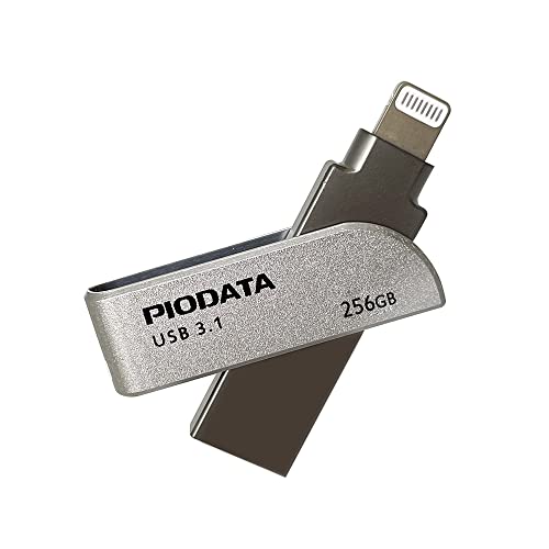 PioData iXflash 256GB iPhone iPad Flash Pen Drive USB 3.1 Apple MFi Certified Lightning Connector External Storage Memory Expansion for iOS Devices/Windows/Mac IXF-256-SG