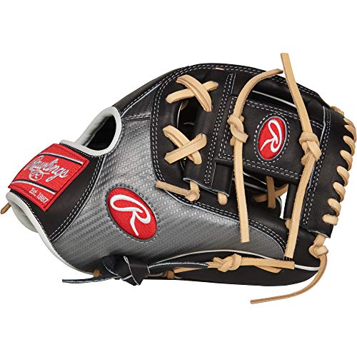 Rawlings Heart of The Hide Hyper Shell Baseball Glove, Black/Silver/Camel, 11.5 inch, Pro I Web, Right Hand Throw (PRO204-2BCF)
