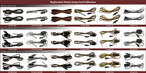 Royal Designs Lamp Cord Molded Plug with Rotary Dimmer Switch, Stripped Ends Ready for Wiring, 8 ft Long, Black/Gold, SPT-1 UL Listed, | The Storepaperoomates Retail Market - Fast Affordable Shopping
