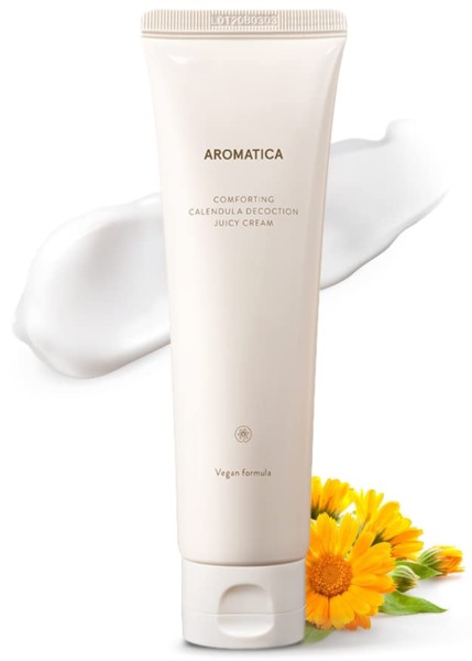 AROMATICA Calendula Juicy Cream, Vegan, 48% CALENDULA EXTRACT, Soft Hydration, Moisturizer for Daily Use, light on Sensitive to Normal Skin Types, For Itchy and Rough Skin