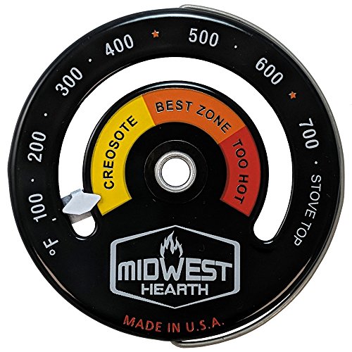 Midwest Hearth Wood Stove Thermometer – Magnetic Stove Top Meter