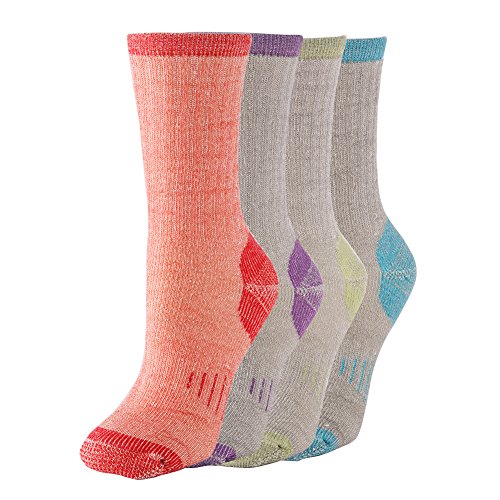 70% Merino Wool Women Crew Socks – Hiking Outdoor Athletic Thermal Thickening Cushion