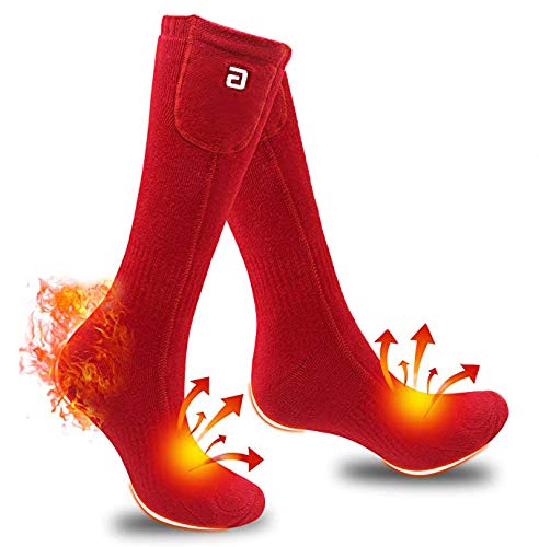 SVPRO Electric Battery Operated Heated Socks Men Women Rechargeable Socks Washable for Winter Hunting Skiing Warming Powered Action Volt USB Heated Socks