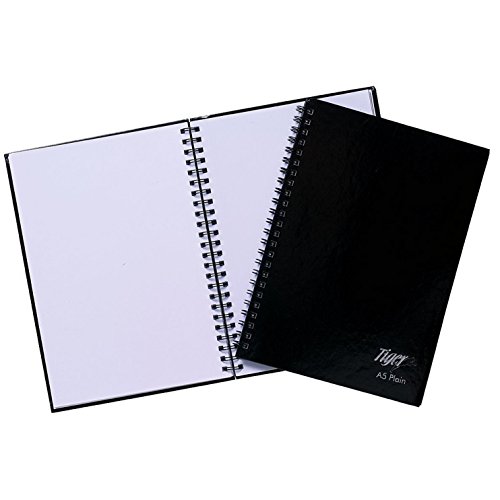Tiger Stationery 60 Sheet Twin Wire Ring Bound Notebook (A5) (Black)