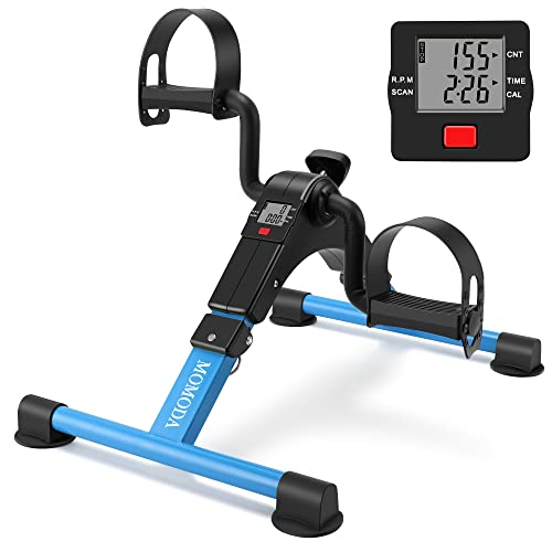 Pedal Exerciser Leg and Arm Exercise Bike with LCD Monitor Foldable (black/blue)