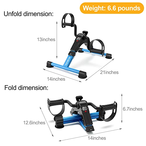 Pedal Exerciser Leg and Arm Exercise Bike with LCD Monitor Foldable (black/blue) | The Storepaperoomates Retail Market - Fast Affordable Shopping