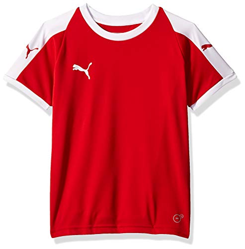 PUMA unisex child Youth Liga Jersey Shirt, Puma Red/Puma White, Small US