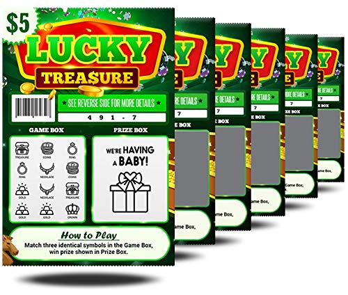 6 Pack – Pregnancy Announcement Lottery Scratch-Off Tickets | 4×6 Authentic Looking | Great for Baby Announcements | Perfect for Pregnancy Announcement for Grandparents, Future Dad, or Friends!
