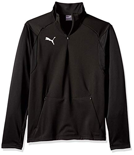 PUMA mens Liga Training Fleece Jacket, Black/White, X-Large US