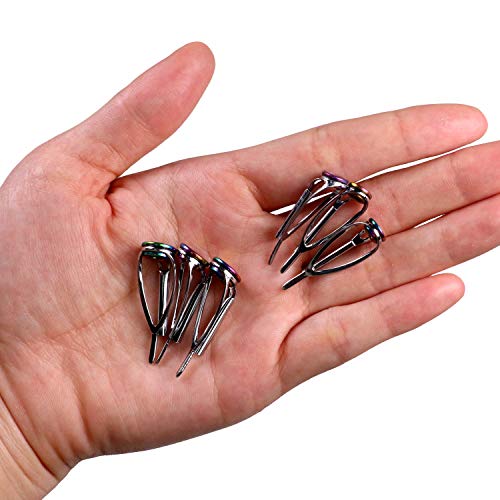 QualyQualy Fishing Rod Tip Repair Kit Fishing Pole Tip Replacement Kit Rainbow Laser Ceramic Ring Stainless Steel Fishing Rod Guides Repair Kit 1.8mm-3.2mm 40Pcs | The Storepaperoomates Retail Market - Fast Affordable Shopping