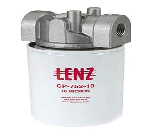 Lenz Spin-On Filter Assembly CPL-1280-10-P-50: 10 Micron, 150 PSI, 60 GPM, 1 1/4” NPTF Port, 15 PSI Bypass Without Indicator Ports, 221054